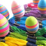 húsvéti tojás, tojásfestés - cérna szivárvány