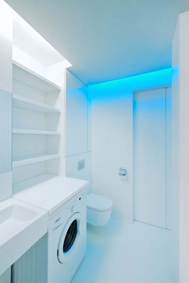 futurisztikus fehér lakás fürdő