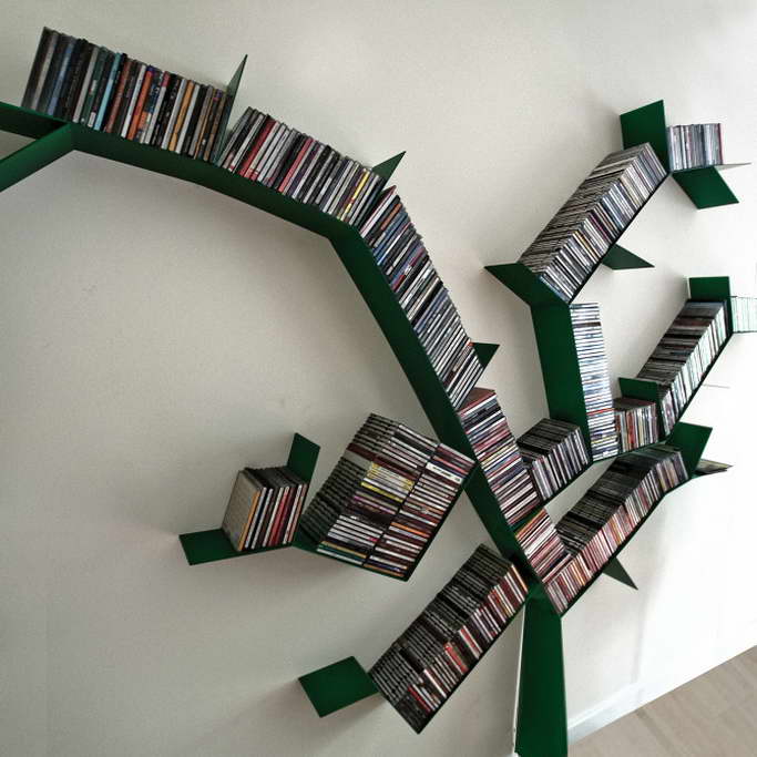 modern könyvespolc - fa fémből
