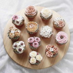 kézműves virág torta, kreatív - virág muffin