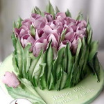 kézműves virág torta, kreatív - tulipán