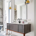 modern lakás - régi - új dizájn - fürdőszoba