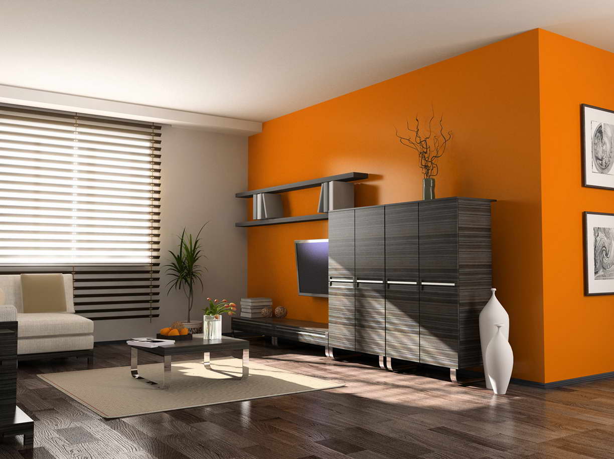szoba szín és fal szín kiválasztása - narancs
