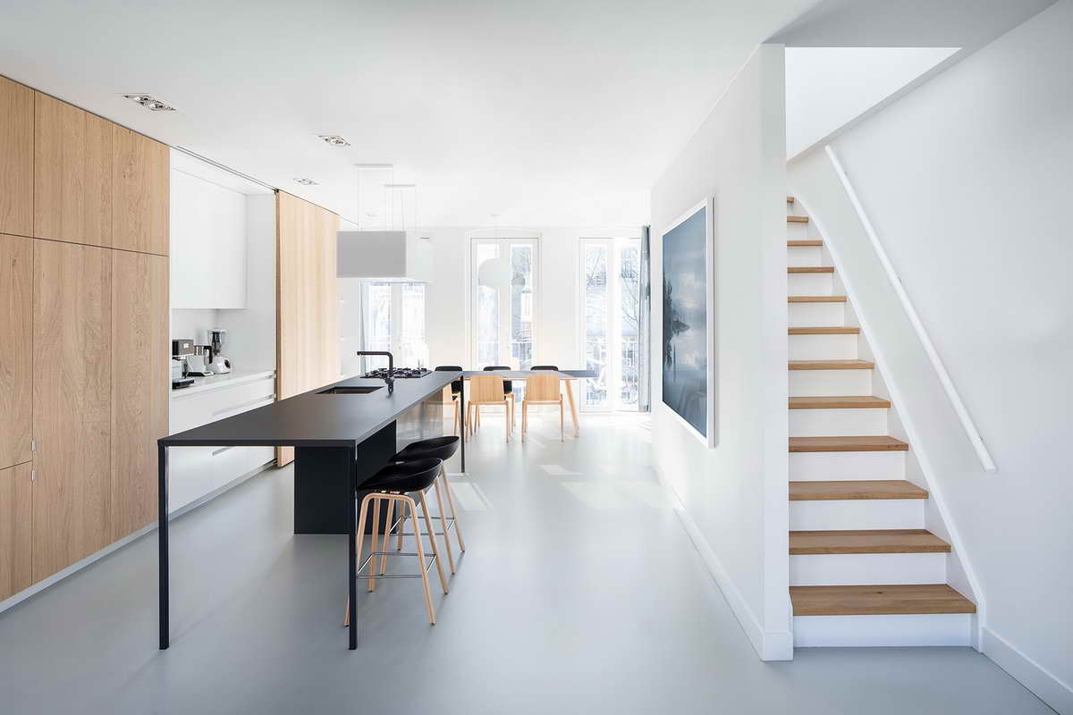 minimál design különböző stílus - nappali konyha