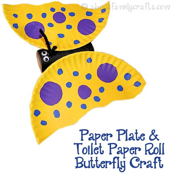 kreatív gyerek ötletek - pillangó papírtányérból és wc gurigából